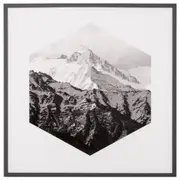 Hexagon Mountains Photo Print, Black/White