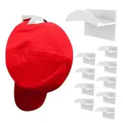 10 PCS Hat Hooks for Wall, Adhesive Hat Rack, Hat Organizer for Baseball Caps,