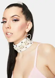 [Devil666ish] Popping Hearts Pearl Choker
