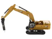 2023 CAT 395 Next-Gen Hydraulic Excavator Yellow 1/87 Diecast Model by Diecas...