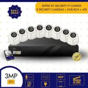 8CH POE NVR System kit 3MP Security IP Camera H.265, Waterproof.