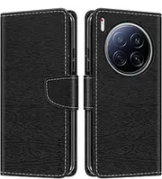 Striped PU Leather Wallet Phone Case Compatible with Tecno Camon 40 Premier 5G CM8, Slim Magnetic Flip Cover with Card Slots and Stand Function (Black)