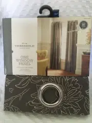 New Threshold Window Panel Brown Floral Canvas 54 x 84 in