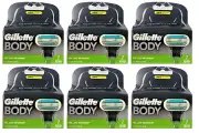 Gillette Body Razor Blade Refills Fits on Mach3 & Venus Handle, 12 Cartridges