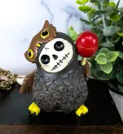 Furrybones Hootie The Great Horned Owl With Red Lollipop Skeleton Figurine 3"H