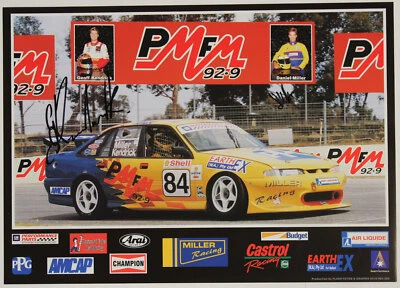 Signed Geoff Kendrick & Daniel Miller Racing Poster Holden VS Commodore