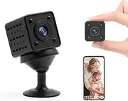 1080P/30fps High Resolution Portable Camera WiFi Wirel Security Camera Night Vision Motion Detection with Magnetic Design Base Bracket for Home Security Exercising Pets Black One Size