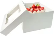 10 Pcs Cake Boxes,12X12X8 Inches White Bakery Boxe with Window,Tall Dessert Boxe