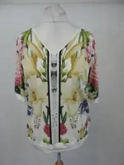 Ted Baker Encyclopedia Floral V Neck Blouse Size 2 UK 10 RRP £119 LN036 EE 14