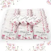 100 Pack Travel Tissue Packs - 3 Ply Mini Facial Tissues With Faith Hope Love Floral Design - Individual Pocket Packs for Weddings and Guests (Encourage)