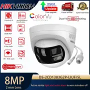 Hikvision 4K 8MP 180° ColorVu IR Dual Light Dual Lens Stitched Alarm IP Camera
