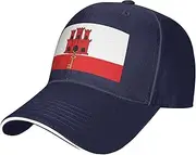[SSIULUS] Flag of Gibraltar Casquette Cap Hats,Trucker,Baseball Cap with Snapback,Perfect for Summer,Golf