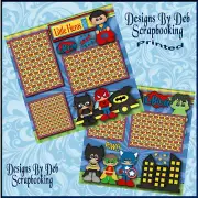 LITTLE HEROS Premade Scrapbook Pages Paper Piecing printed layout DBDS