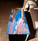 Live Edge Epoxy Dining Table – Handmade Resin Wood Hallway or Entryway Furniture
