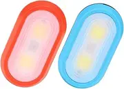 JOINPAYA 2pcs LED Clip Light for Running Safety Nighttime Backpack Light Red Blue No Batteries Included with Modes for Outdoor Activities