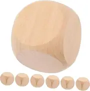 Abaodam 8pcs Blank Dice Blank Dice Wood Blocks Unfinished Wooden House Shaped Blocks Dados The Cube Euchre Cube Farkle Wood Beige