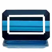 3.14ct Natural Indicolite Tourmaline Best Neon Blue Octagon Cut Loupe Clean Gem