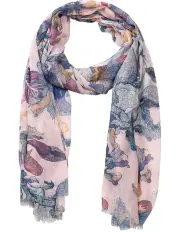 [Gregory Ladner] Abstract Leaf Pink Scarf