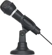 Microphone with Stand 3.5mm Jack Desk Microphone for Computer Gaming Recording Chatting Singing Meeting Black One Size