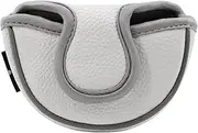 [Big Teeth] Small Golf Putter Cover Half Mallet Mini Golf Headcover Club Head Protector Magnetic Closure for Scotty Cameron Taylormade Odyssey Club, White