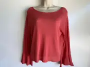 NWT Eileen Fisher Bateau Neck Tencel Knit Long Sleeve Top Mimosa Size XS ~NEW