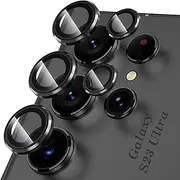 [YWXTW] for Samsung Galaxy S23 Ultra Camera Lens Protector, Tempered Glass Camera Screen Protector Individual Metal Ring Lens Cover for Galaxy S23 Ultra Accessories, 1 Set