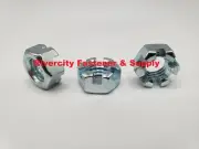 (100) 7/16-14 Slotted Hex Castle Nut Zinc Plated 7/16 x 14 Coarse Thread 7/16x14