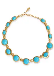 Kenneth Jay Lane Cabochon and Crystal-embellished Necklace - Turquoise ONE SIZE