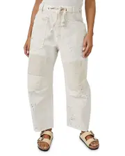 Free People Moxie Low Slung Pull On Barrel Jeans