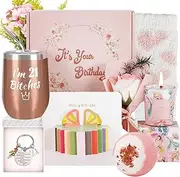 Resogenix 21st Birthday Gifts for Her, Happy 21st Birthday Pamper Hamper Gift Sets for Women, Unique 21 Year Old Birthday Presents for Sister Best Friend Daughter Who Have Everything