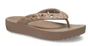 Crocs Women's Baya Platform Geometric Flip Flop Latte US 10 EU 41-42