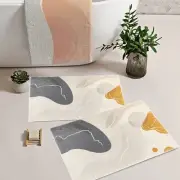 2-Piece 20"x32" Soft Geometric Bath Mat Set – Faux Cashmere Bathroom Rugs
