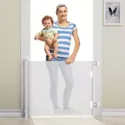 Retractable Baby Gates, 33x55" Extra Wide Baby Gate WHITE