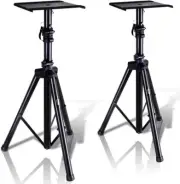 Dual Studio Monitor 2 Speaker Stand Mount Kit - Heavy Duty Tripod Pair and Ad...