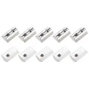 12Pcs Roll in Spring T Nuts M4x22mm Carbon Steel Spring Loaded T Nut Silver Tone