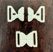 2pcs White BIKINI SNAP Butterfly Clips PLASTIC CLASPS 20mm STRAP BRA Buckle Snsp