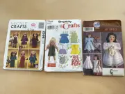 Three 18" Doll Clothes Patterns ~ 2 Simplicity & 1 McCalls Sewing Patterns ~ NEW