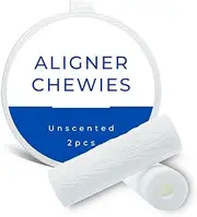 2pcs/Box, Aligner Chewies for Invisalign/Clear Aligners, Unscented, with Carry Case, Ortho Seater