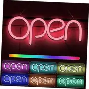 Open LED Signs for Business Window, RGB 16x6inch Horizontal|RGB Color Changing