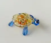 TURTLE~Collectible Hand Blown Art Glass Figurine~Handmade Tiny Animal~Small~Cute
