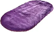 2020Modern Carpet, Creative Home Faux Woolen Plush Carpet Warm Foot Pad Sofa Living Room Oval Mat - Purple/1690