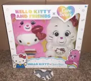 NEW HELLO KITTY & FRIENDS X CARE BEARS HELLO KITTY CHEER BEAR DUO PLUSH SET