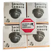 4 Dummy Fake Dome Surveillance Security Red LED Sensor Light Security Sticker