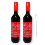 IKEA Glogg Winter Vintersaga Mulled Beverage Sweden 25.4 Fl. Oz.X 2 w Mini Whisk