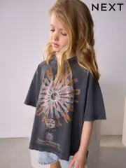 Grey Celestial Oversized Graphic Print T-Shirt (3-16yrs) (AR4642) | $22 - $33