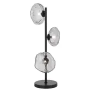 Zecca Smokey Glass Black Table Lamps Modern Lighting Telbix