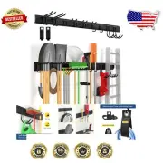 Heavy-Duty Wall-Mounted Tool Organizer Rack - 15-Piece Garage Storage System