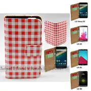 For LG Series - Bavarian Checker Theme Print Wallet Mobile Phone Case Cover