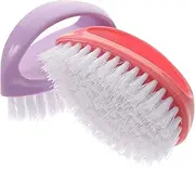 WOONEKY Nail Cleaning Brush Set 2pcs Manicure Brush for Fingernails Nail Duster Brush Grip Handle for Easy Use