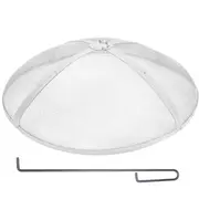 Fire Pit Spark Screen Round 30", Reinforced Heavy Duty Steel Metal Cover, Outdoor Firepit Lid, Easy-Opening Top Screen Covers Round with Ring Handle for Outdoor Patio Fire Pits